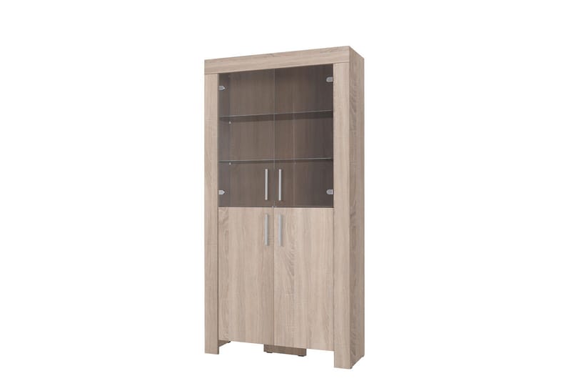 Hvitrinskap Cezar 100X42X201 Cm - Beige/Hvit - Oppbevaring - Skap - Vitrineskap