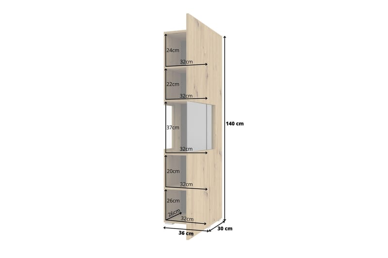 Vitrineskap Speno 140 cm - Brun - Oppbevaring - Skap - Vitrineskap