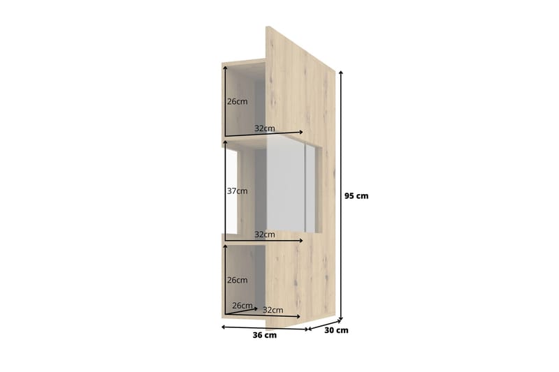 Vitrineskap Speno 95 cm - Brun - Oppbevaring - Skap - Vitrineskap