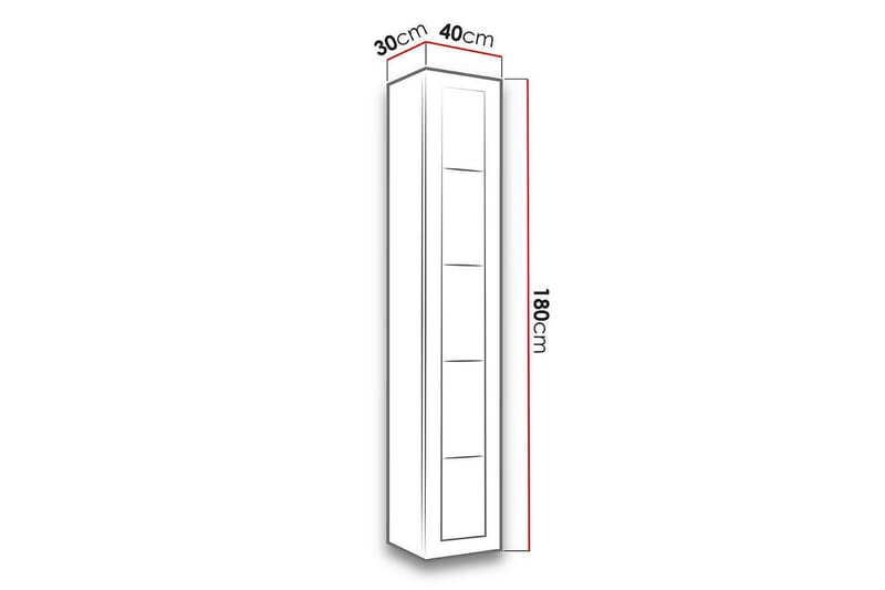 Vitrineskap Veria 30x40 cm - Natur/Svart - Oppbevaring - Skap - Vitrineskap