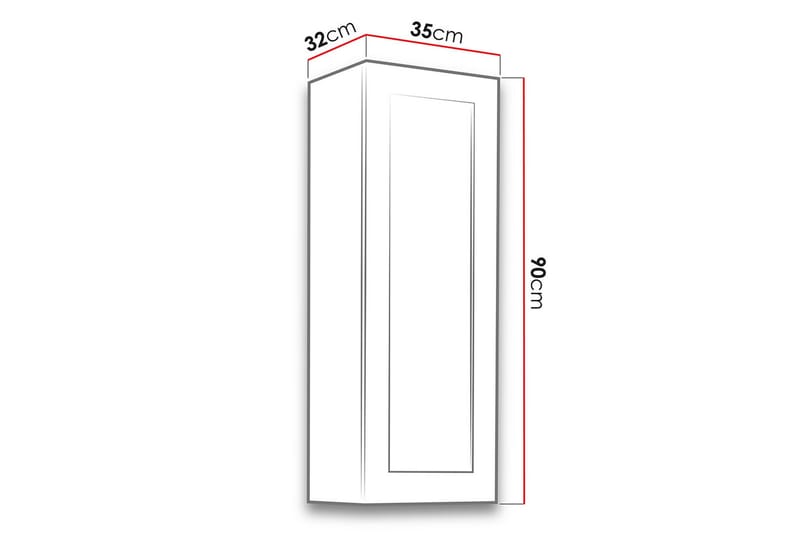 Vitrineskap Veria 32x35 cm Hvit LED - Natur/Svart - Oppbevaring - Skap - Vitrineskap