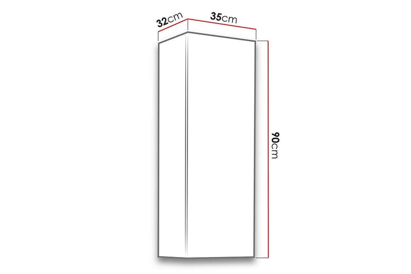 Vitrineskap Veria 32x35 cm - Natur/Svart - Oppbevaring - Skap - Vitrineskap