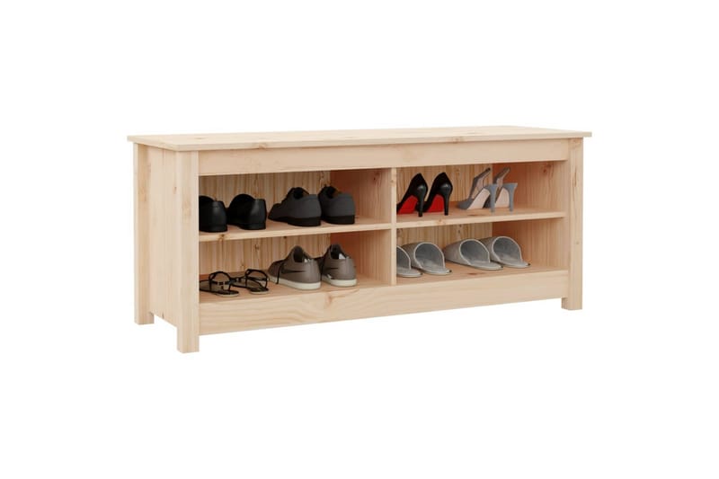 beBasic Skobenk 110x38x45,5 cm heltre furu - Brun - Oppbevaring - Skooppbevaring - Skobenk & skohylle med benk