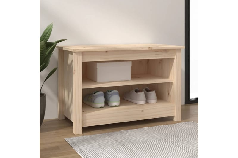 beBasic Skobenk 70x38x45,5 cm heltre furu - Brun - Oppbevaring - Skooppbevaring - Skobenk & skohylle med benk