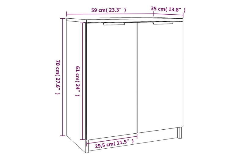 beBasic Skohylle brun eik 59x35x70 cm konstruert tre - Brun - Oppbevaring - Skooppbevaring - Skohylle & skostativ