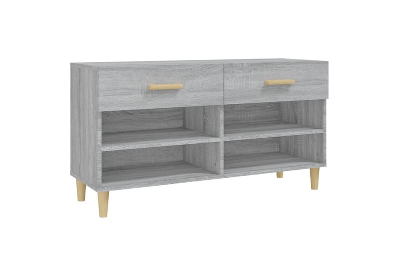 beBasic Skohylle grå sonoma 102x35x55 cm konstruert tre - GrÃ¥ - Oppbevaring - Skooppbevaring - Skohylle & skostativ