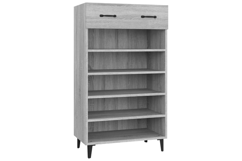 beBasic Skohylle grå sonoma 60x35x105 cm konstruert tre - GrÃ¥ - Oppbevaring - Skooppbevaring - Skohylle & skostativ