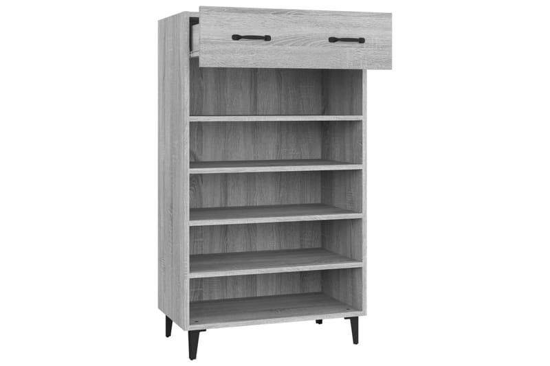 beBasic Skohylle grå sonoma 60x35x105 cm konstruert tre - GrÃ¥ - Oppbevaring - Skooppbevaring - Skohylle & skostativ