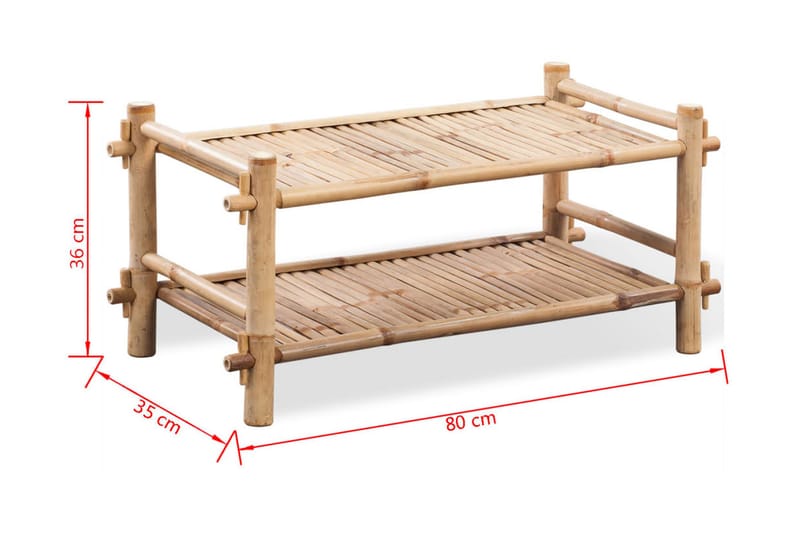 Skohylle 2 etasjer bambus - Brun - Oppbevaring - Skooppbevaring - Skohylle & skostativ