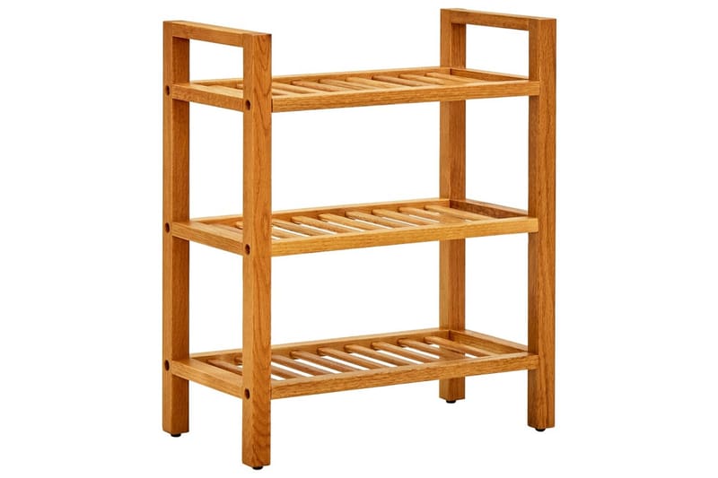 Skostativ med 3 hyller 50x27x60 cm heltre eik - Brun - Oppbevaring - Skooppbevaring - Skohylle & skostativ