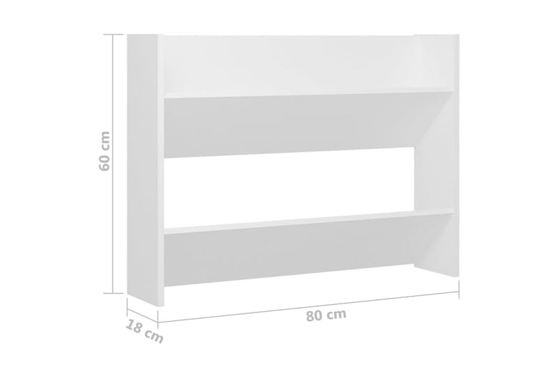 Veggskoskap hvit 80x18x60 cm sponplate - Hvit - Oppbevaring - Skooppbevaring - Skohylle & skostativ