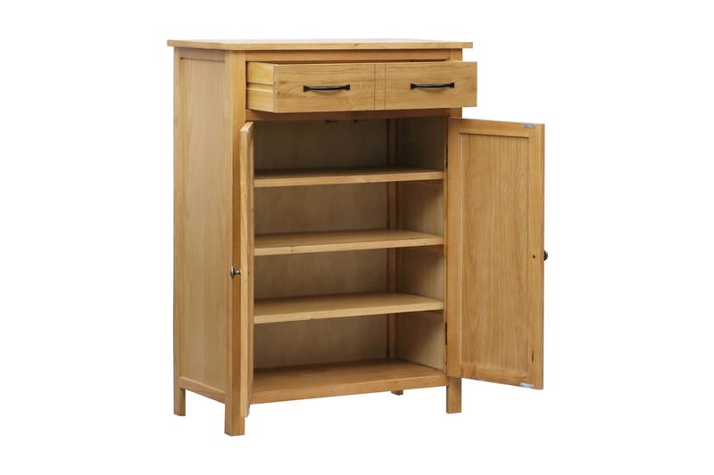 Skoskap 76x37x105 cm heltre eik - Brun - Oppbevaring - Skooppbevaring - Skoskap