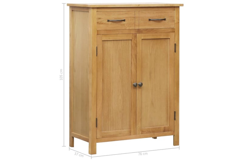 Skoskap 76x37x105 cm heltre eik - Brun - Oppbevaring - Skooppbevaring - Skoskap