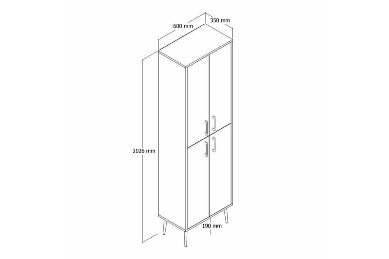 Skoskap Kotzen 60 cm - Gull/Hvit - Oppbevaring - Skooppbevaring - Skoskap