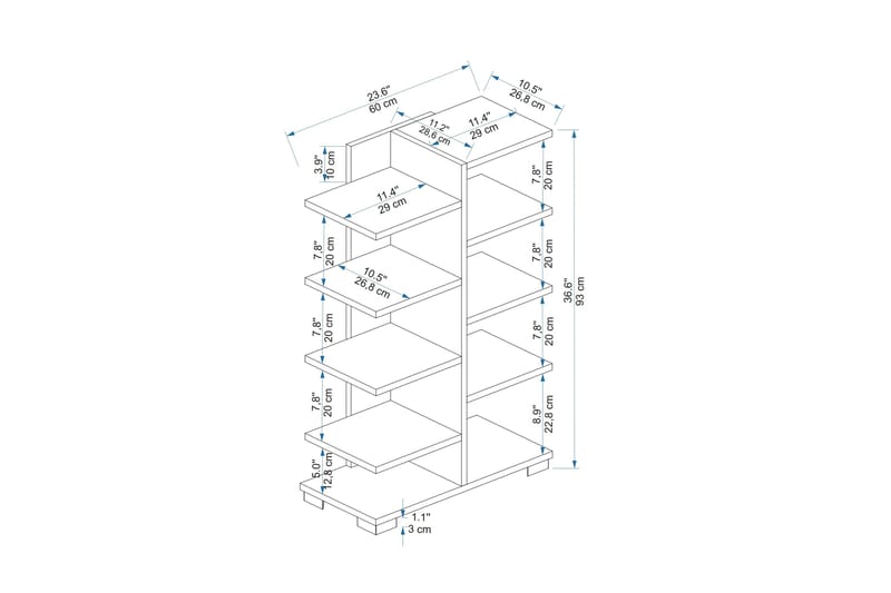 Tintum Skohylle 93x60x26,8 cm - Lys Brun/Tre - Oppbevaring - Skooppbevaring - Skohylle & skostativ