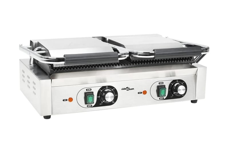 Dobbel riflet paninigrill 3600 W 58x41x19 cm - Servering & borddekking - Kjøkkenmaskin - Varme & koke - Klemgrill & smørbrødgrill