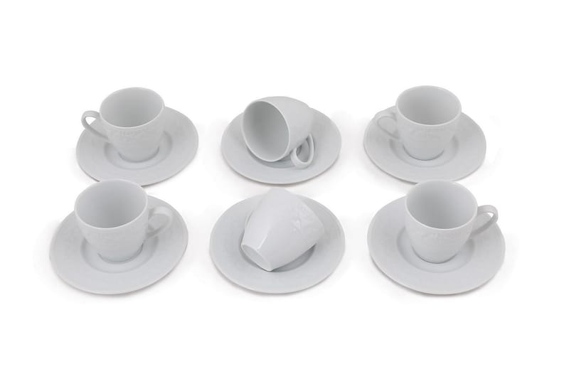 Kaffekoppsett Adine 12 Deler - Porselen/Hvit - Kaffekopp & kaffekrus - Porselen