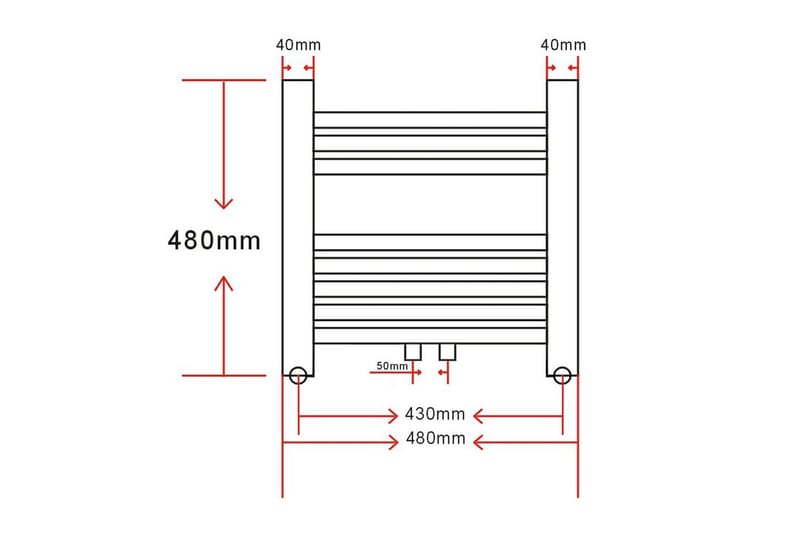 Baderomsradiator kurvet 480 x 480 mm - Hvit - Tekstiler & tepper - Baderomstekstiler