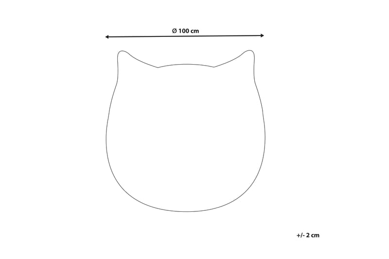 Barneteppe Kitty Rund 100 cm - Hvit - Tekstiler & tepper - Barnetekstiler - Teppe barnerom