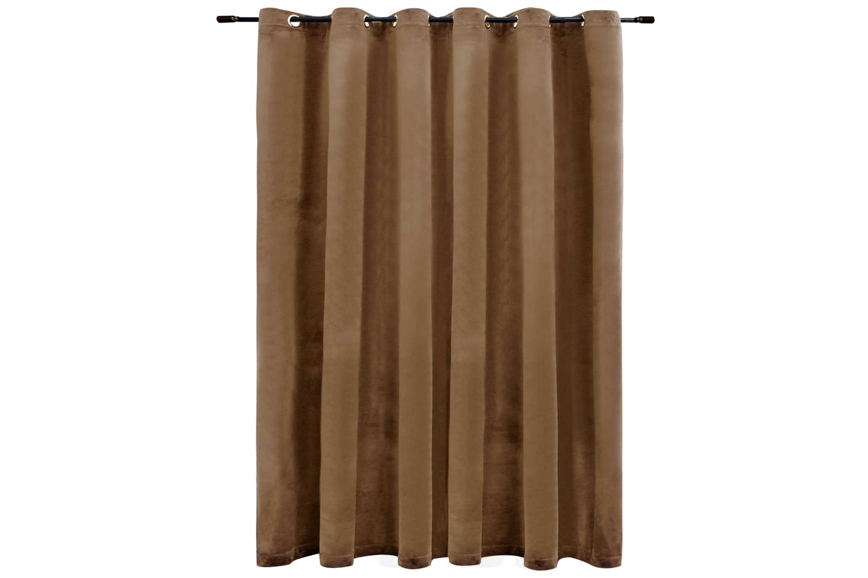 Be Basic Lystett gardin med metallringer fløyel beige 290x245 cm -