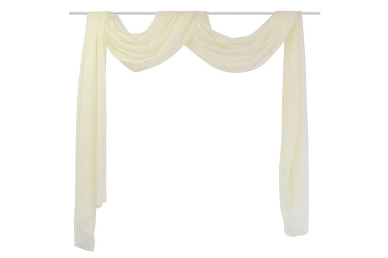 Florlett Voile Drapering Kremfarget 140 x 600 cm - Beige - Tekstiler & tepper - Gardiner - Panelgardin