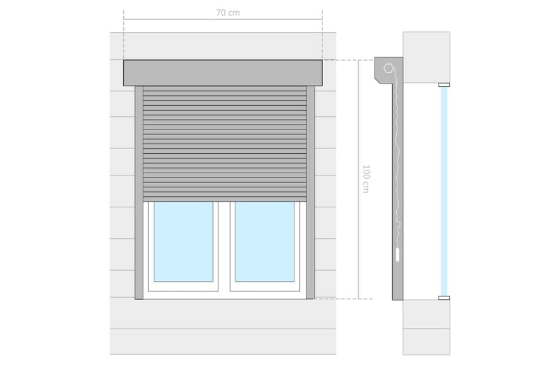 Rulleskodde aluminium 70x100 cm antrasitt - Tekstiler & tepper - Gardiner - Persienner