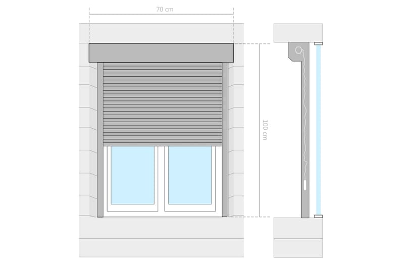 Rulleskodde aluminium 70x100 cm antrasitt - Tekstiler & tepper - Gardiner - Persienner