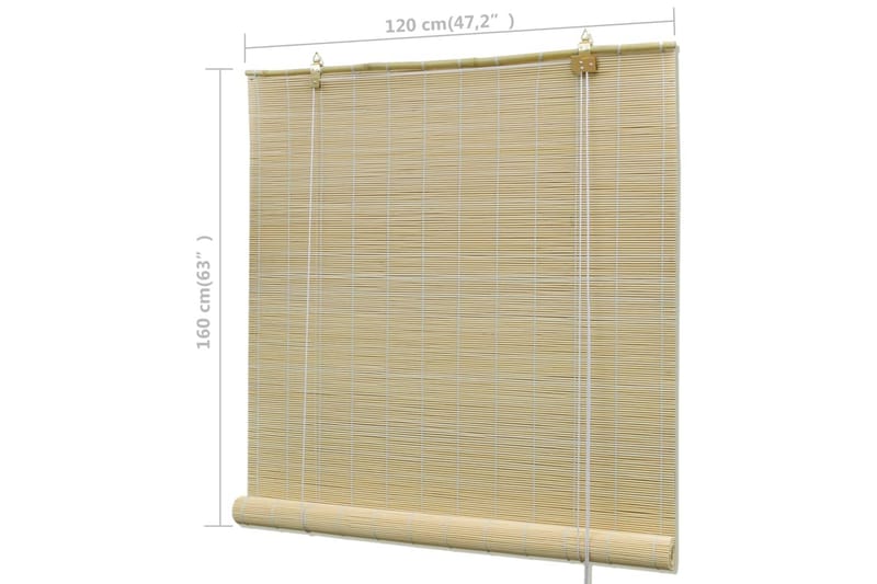 Naturlig bambus rullegardin 120x160 cm - Beige - Tekstiler & tepper - Gardiner - Rullegardin