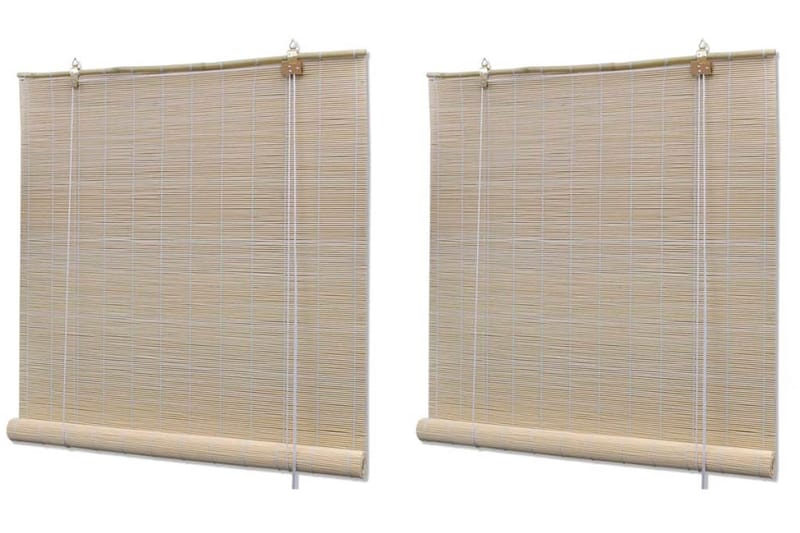 Rullegardiner naturlig bambus 2 stk 120x160 cm - Beige - Tekstiler & tepper - Gardiner - Rullegardin