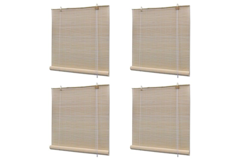 Rullegardiner naturlig bambus 4 stk 120x160 cm - Beige - Tekstiler & tepper - Gardiner - Rullegardin