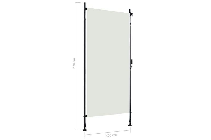 Utendørs rullegardin 100x270 cm kremhvit - Krem - Tekstiler & tepper - Gardiner - Rullegardin