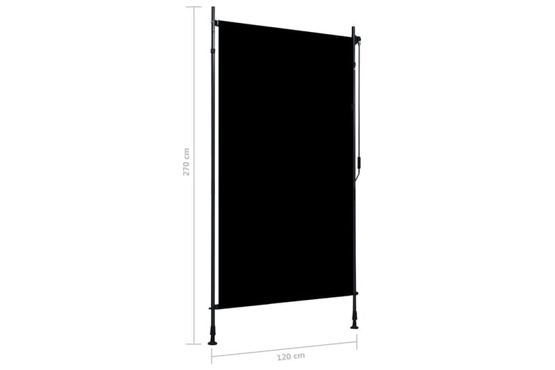 Utendørs rullegardin 120x270 cm antrasitt - Grå - Tekstiler & tepper - Gardiner - Rullegardin