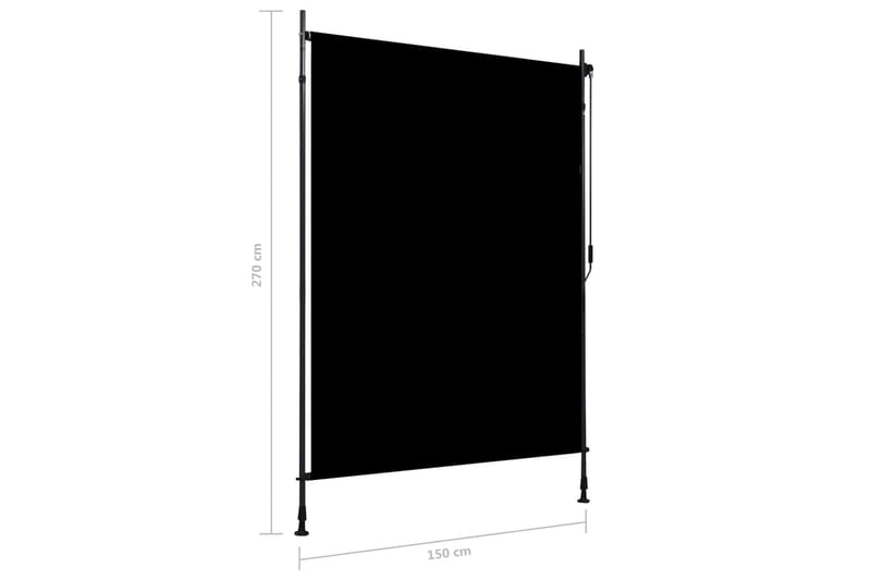 Utendørs rullegardin 150x270 cm antrasitt - Grå - Tekstiler & tepper - Gardiner - Rullegardin