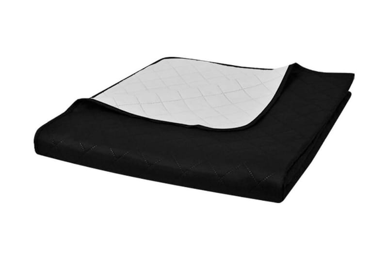 Tosidig vattert sengeteppe svart/hvit 170 x 210 cm - Svart - Sengetøy - Sengeteppe - Sengeteppe dobbeltseng