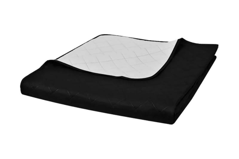Tosidig vattert sengeteppe svart/hvit 230 x 260 cm - Svart - Sengetøy - Sengeteppe - Sengeteppe dobbeltseng