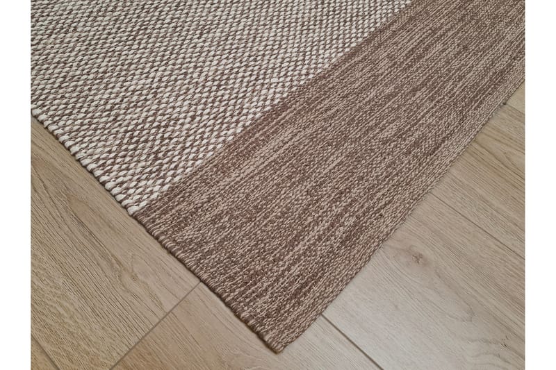 Alva Bomullsteppe 240x240 cm Kvadratisk - Mørkbeige - Tekstiler & tepper - Teppe & matte - Moderne matte - Bomullsmatter