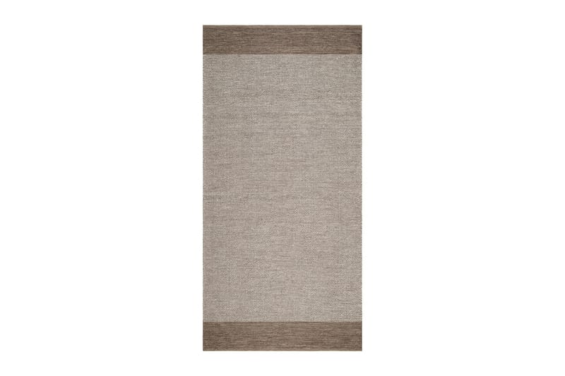 Alva Bomullsteppe 75x340 cm Oval - Mørkbeige - Tekstiler & tepper - Teppe & matte - Moderne matte - Bomullsmatter