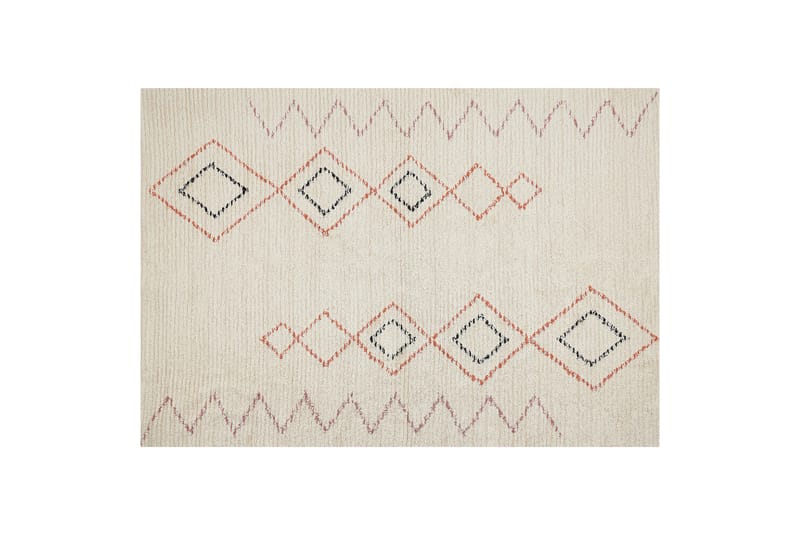Bomullsteppe Guwahati 160x230 cm - Beige - Små tepper - Bomullsmatter - Teppe barnerom - Store tepper - Mønstrede tepper