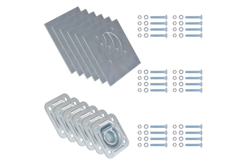 Festeringer for tilhenger 6 stk galvanisert stål 2000 kg - Tekstiler & tepper - Teppe & matte - Moderne matte - Friezematte