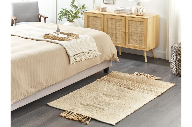 Juteteppe Hamzalar 80x150 cm - Beige - Tekstiler & tepper - Teppe & matte - Moderne matte - Jutematter & hampematter