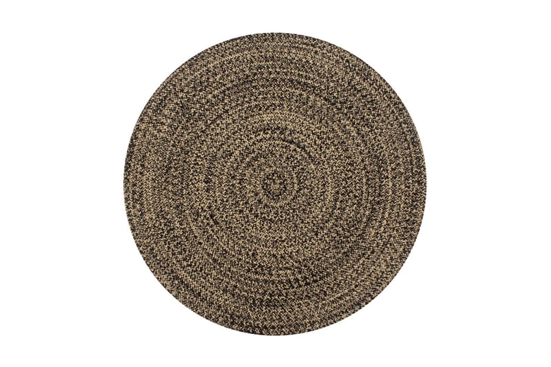 Håndlaget teppe jute svart og naturlig 120 cm - Svart - Tekstiler & tepper - Teppe & matte - Moderne matte - Sisaltepper