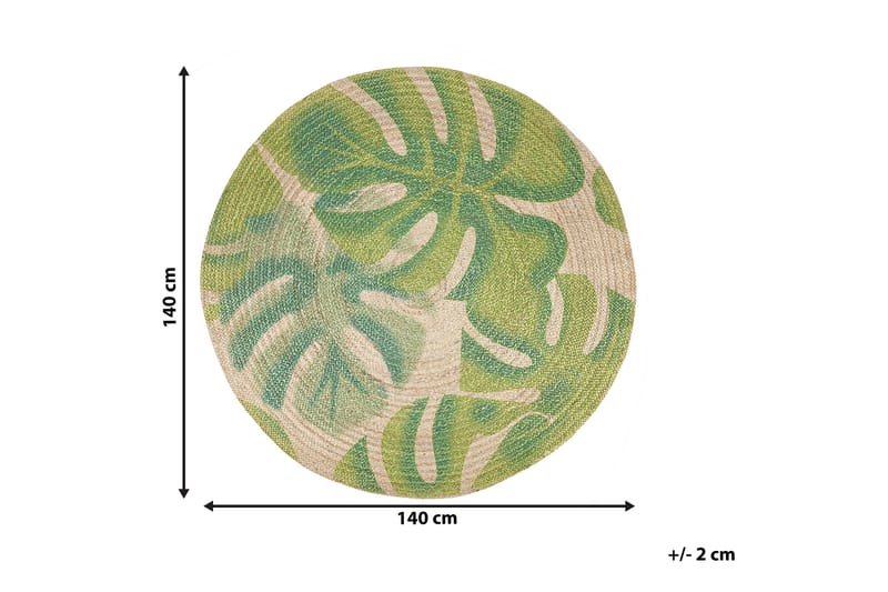 Jutematte Chabannes 140 cm Rund - Beige / Grønn - Jutematter & hampematter - Sisaltepper