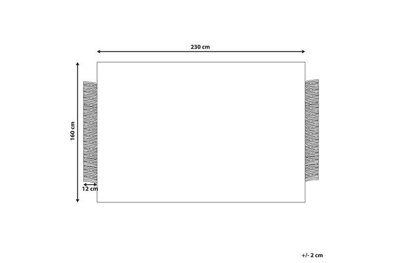 Ullteppe Atlanti 160x230 cm - Svart/hvit - Ullteppe