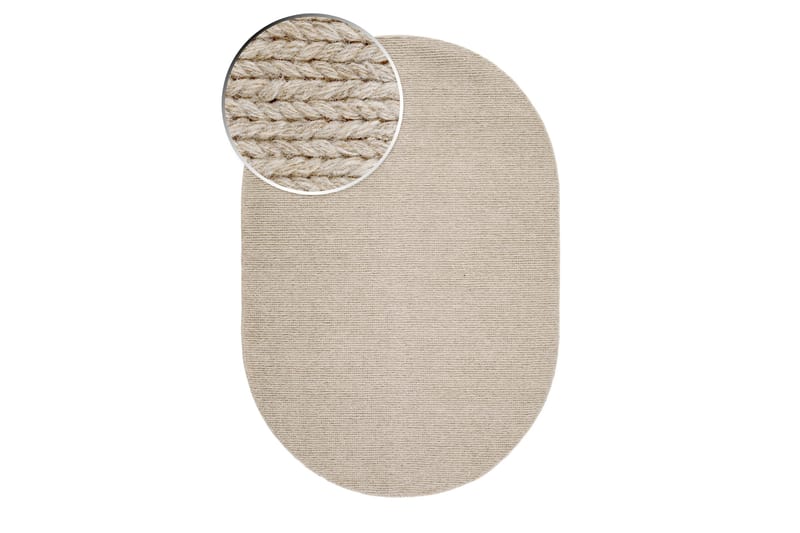 Ullteppe Bilke 240x340 cm Avlang - Beige - Ullteppe