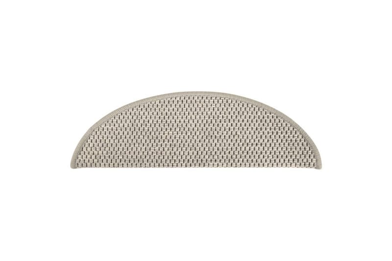 Selvklebende trappematter sisal-utseende 15 stk 56x20cm - Silver - Tekstiler & tepper - Teppe & matte - Spesialmatte - Trappetrinnstepper