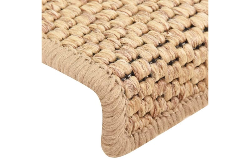 Selvklebende trappematter sisal-utseende 15 stk 65x25 cm - Beige - Tekstiler & tepper - Teppe & matte - Spesialmatte - Trappetrinnstepper