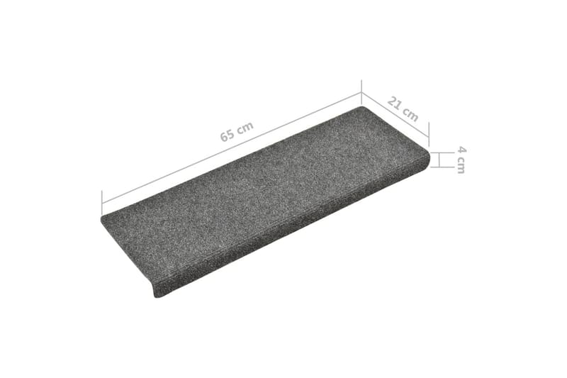 Selvklebende trappematter 10 stk lysegrå 65x25cm nålestempel - Grå - Tekstiler & tepper - Teppe & matte - Spesialmatte - Trappetrinnstepper