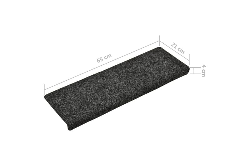 Selvklebende trappematter 5 stk grå 65x25 cm nålestempel - Grå - Tekstiler & tepper - Teppe & matte - Spesialmatte - Trappetrinnstepper