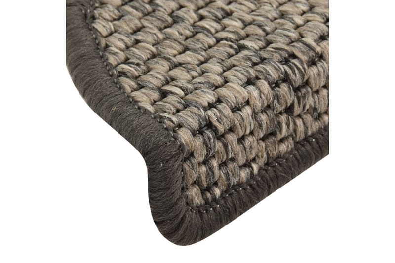 Selvklebende trappematter sisal 15 stk 65x25 cm antrasitt - Antrasittgrå - Tekstiler & tepper - Teppe & matte - Spesialmatte - Trappetrinnstepper