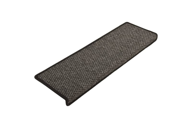 Selvklebende trappematter sisal 15 stk 65x25 cm antrasitt - Antrasittgrå - Tekstiler & tepper - Teppe & matte - Spesialmatte - Trappetrinnstepper